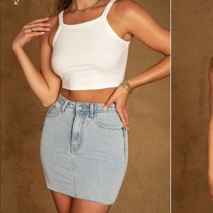 Meshki Anya Ribbed Halter Crop Top